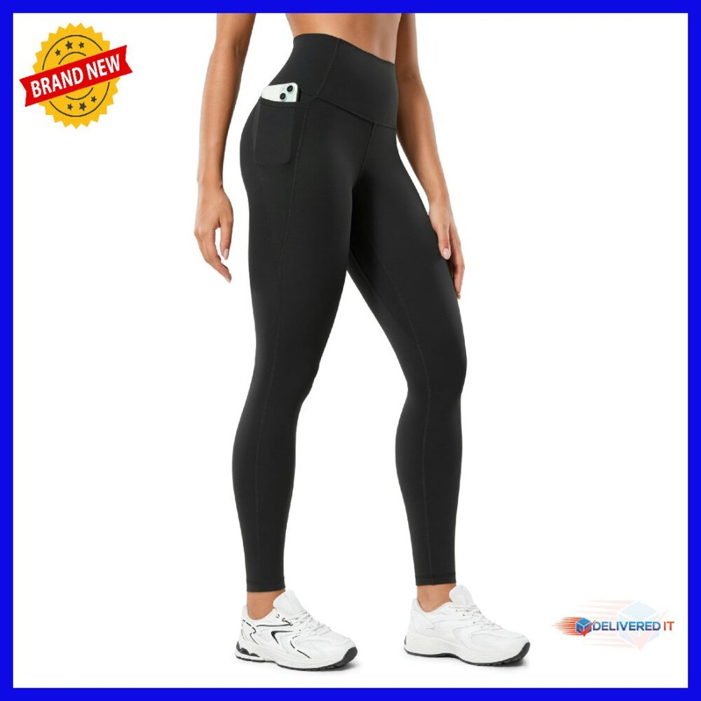 High Waisted Yoga Leggings With Pockets 28" Inseam Buttery Soft